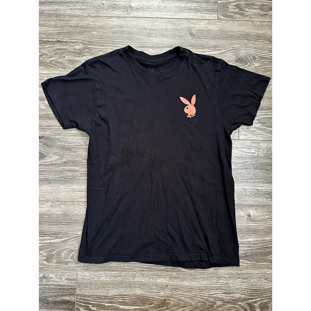 Playboy Women's Crew Neck T-Shirt with Red Logo Bunny Medium
